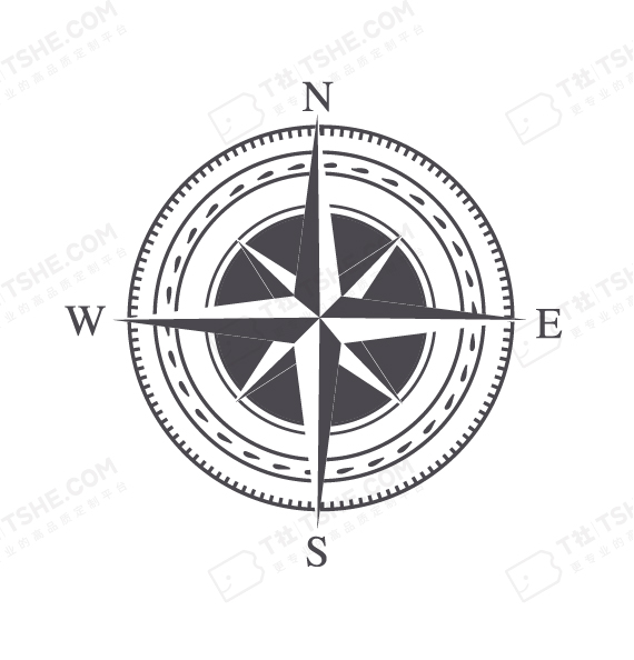 指南针T恤设计素材